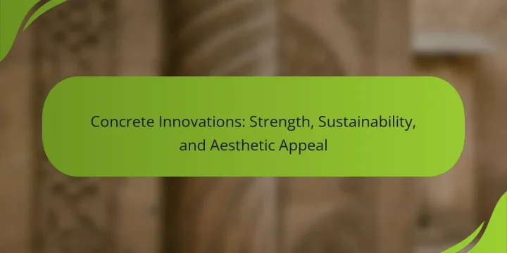 Concrete Innovations: Strength, Sustainability, and Aesthetic Appeal
