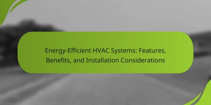 Energy-Efficient HVAC Systems: Features, Benefits, and Installation Considerations