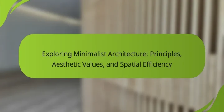 Exploring Minimalist Architecture: Principles, Aesthetic Values, and Spatial Efficiency