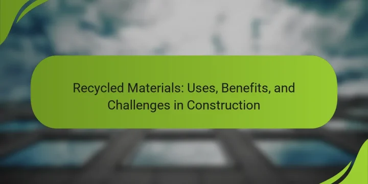 Recycled Materials: Uses, Benefits, and Challenges in Construction