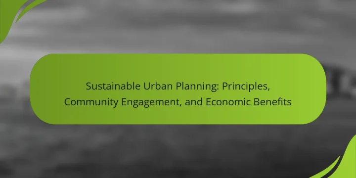 Sustainable Urban Planning: Principles, Community Engagement, and Economic Benefits
