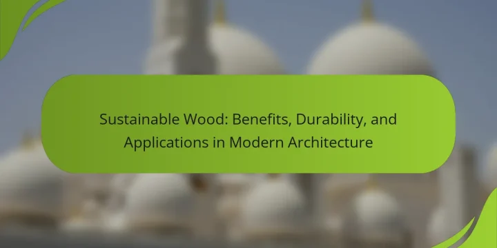 Sustainable Wood: Benefits, Durability, and Applications in Modern Architecture