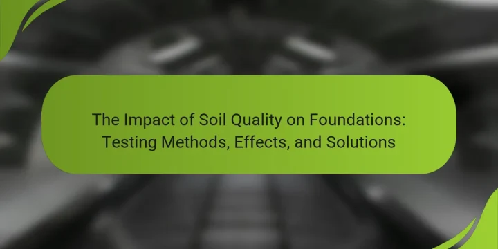 The Impact of Soil Quality on Foundations: Testing Methods, Effects, and Solutions