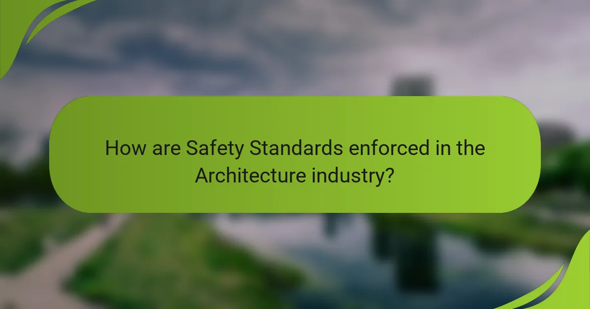 How are Safety Standards enforced in the Architecture industry?