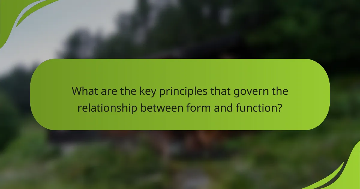 What are the key principles that govern the relationship between form and function?
