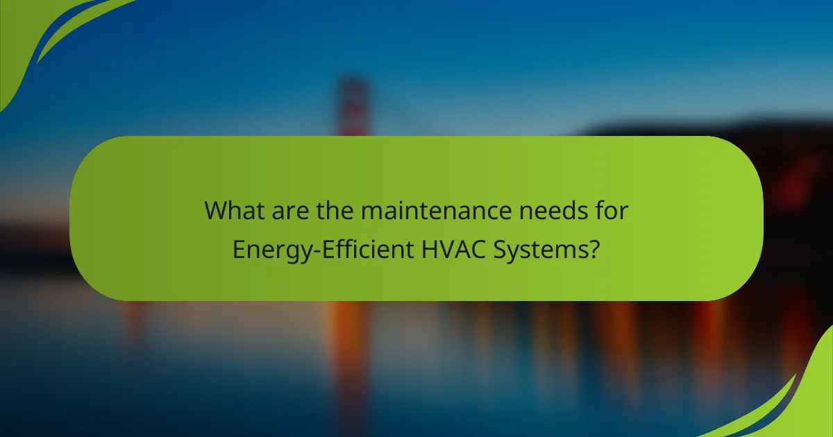 What are the maintenance needs for Energy-Efficient HVAC Systems?